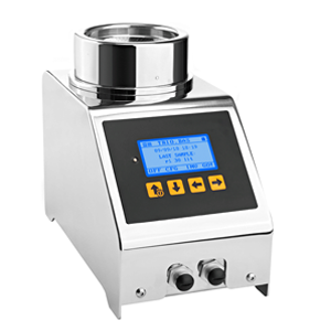 Luftkeimsammler TRIO.BAS Multiflex 1 aus Edelstahl für diskontinuierliche Luftkeimmessung in Reinräumen und GMP-Umgebungen.